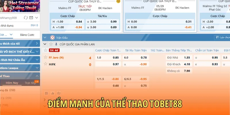 Điểm cộng của sảnh thể thao Tobet88